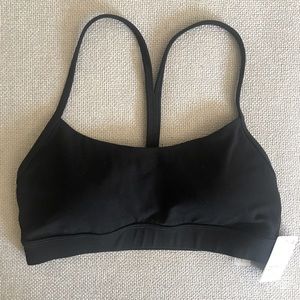 NWT lululemon flow y yoga bra in black size 6 for A-C cups